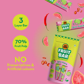 Spicy Guava Fruit Bar | 70% Fruit Pulp | Pack of 10