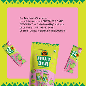 Spicy Guava Fruit Bar | 70% Fruit Pulp | Pack of 10