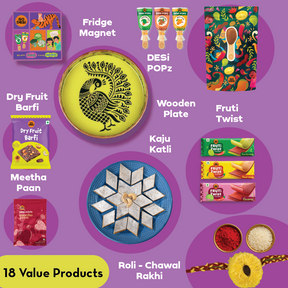 Premium Gift Hamper with Seed Rakhi and Roli Chawal Set