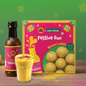 GO DESi X Anveshan - Festive Duo | Besan Laddu and Thandai Combo | With Bilona-Churned A2 Ghee | Holi Sweets | Holi Gifting