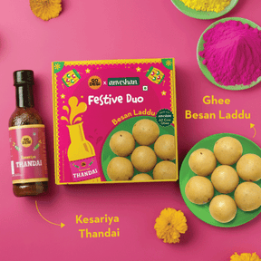 GO DESi X Anveshan - Festive Duo | Besan Laddu and Thandai Combo | With Bilona-Churned A2 Ghee | Holi Sweets | Holi Gifting