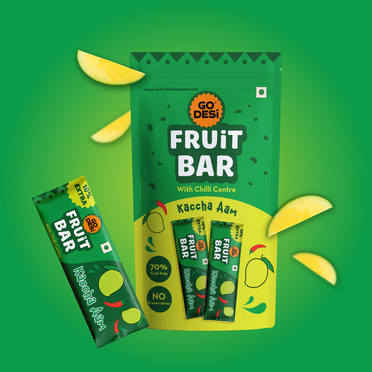 Kaccha Aam Fruit Bar | 70% Fruit Pulp | Pack of 10