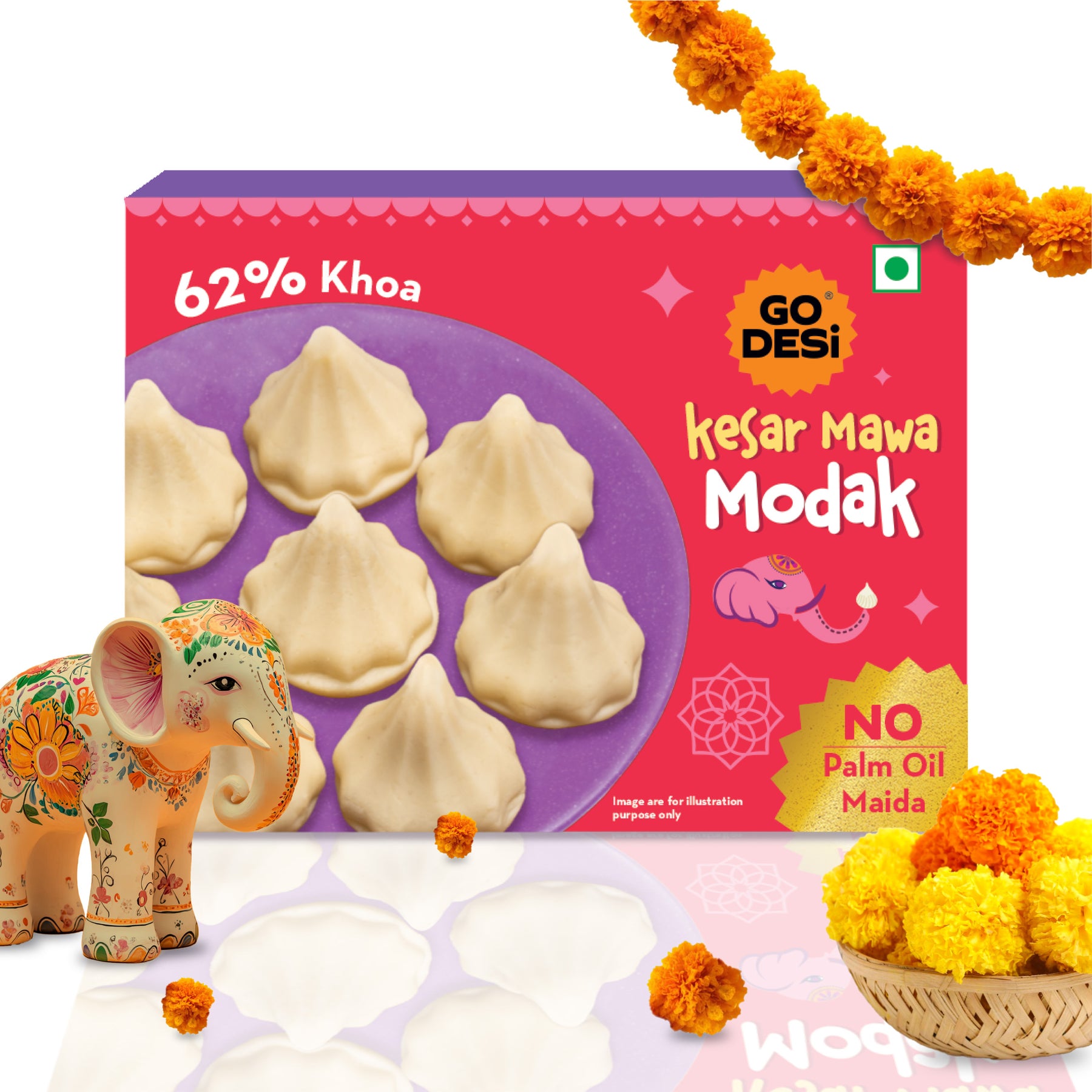 Kesar Mawa Modak | Made with 62% Khoa
