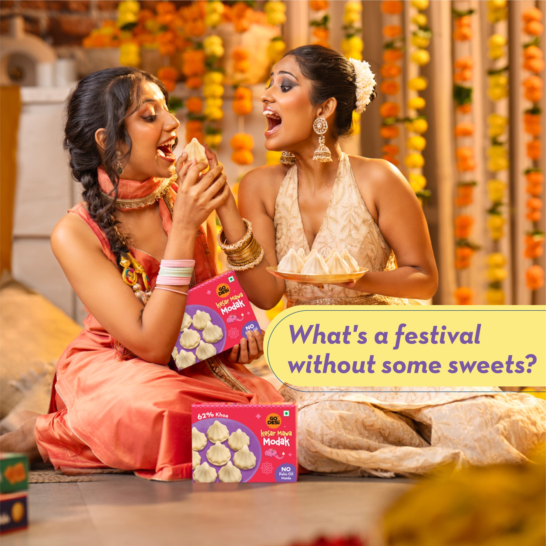 Kesar Mawa Modak | Made with 62% Khoa