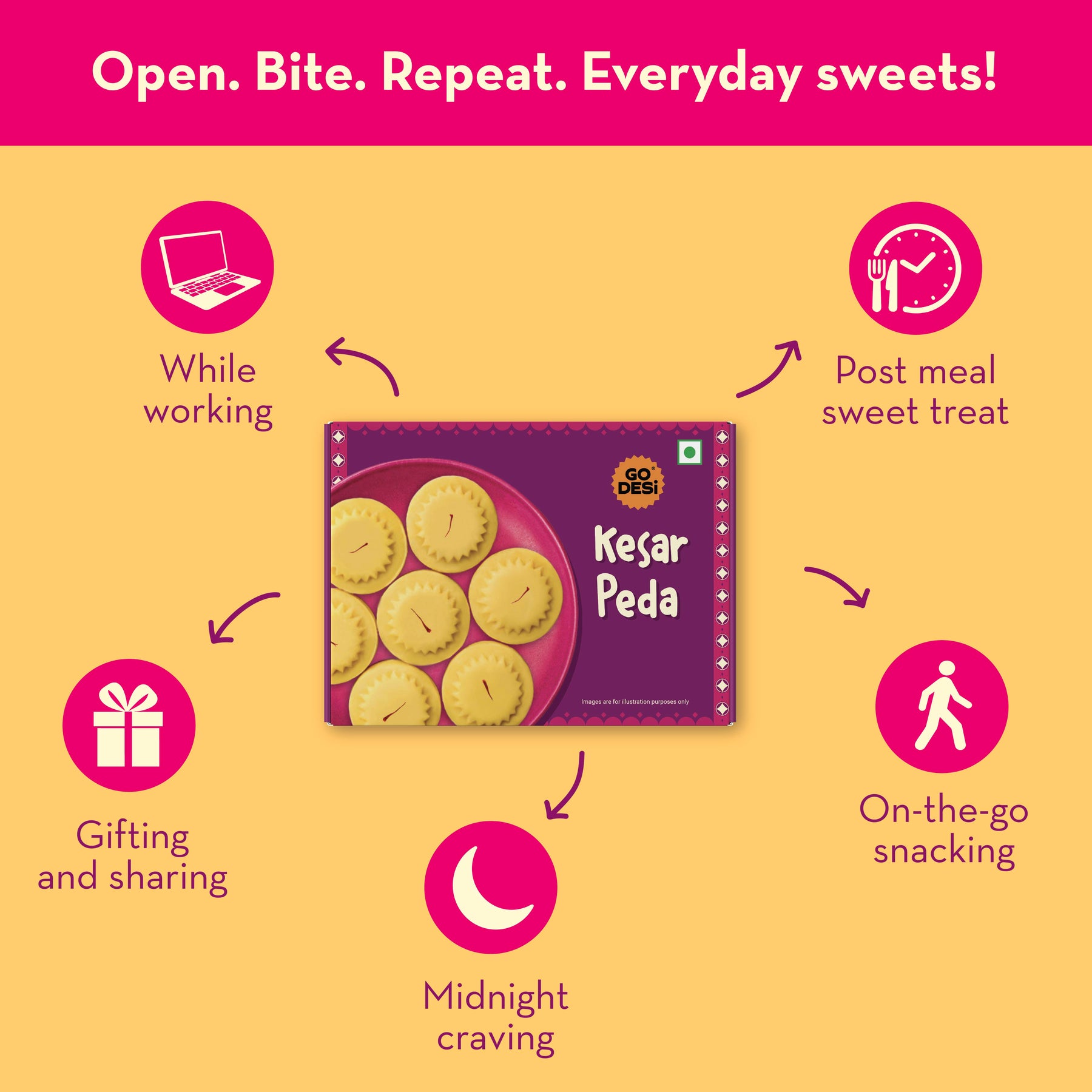 Kesar Peda | Made with 64% Khoa