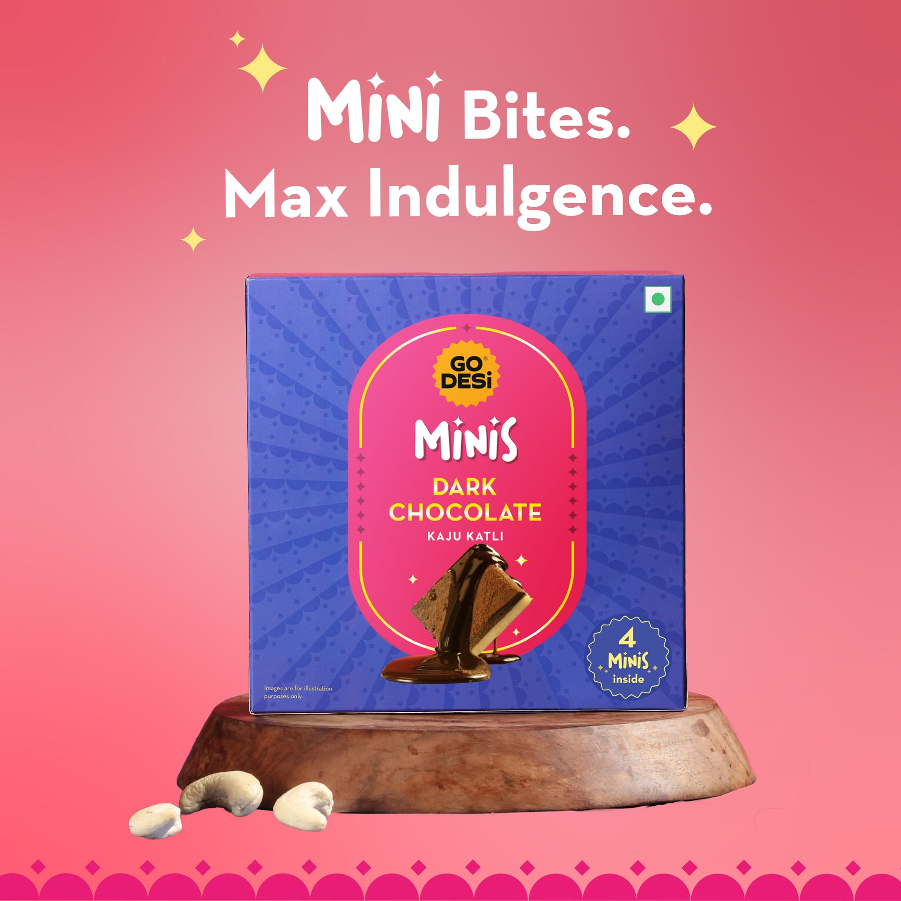 Minis: Dark Chocolate Kaju Katli | 4 pieces
