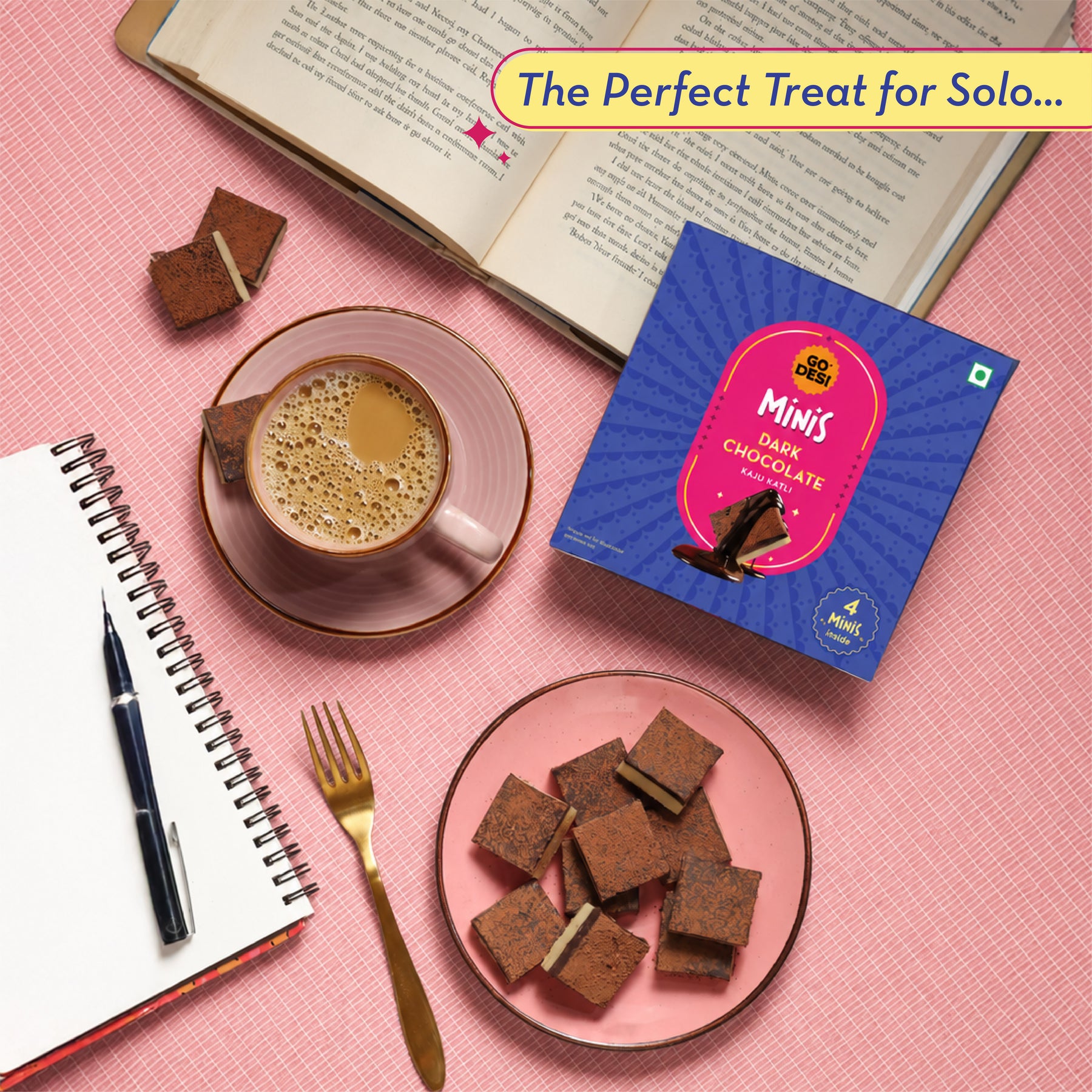 Minis: Dark Chocolate Kaju Katli | 4 pieces