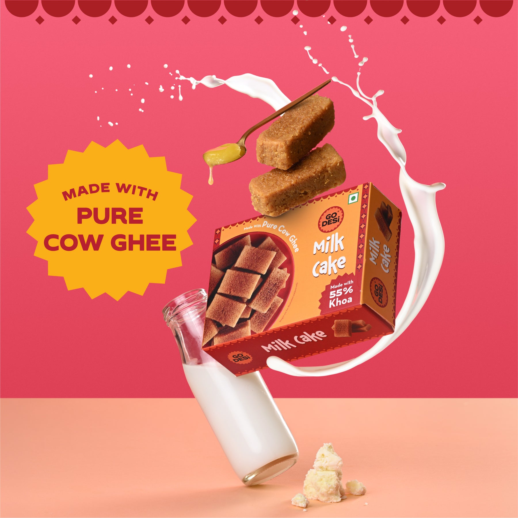 Milk Cake | Made with 55% Khoa