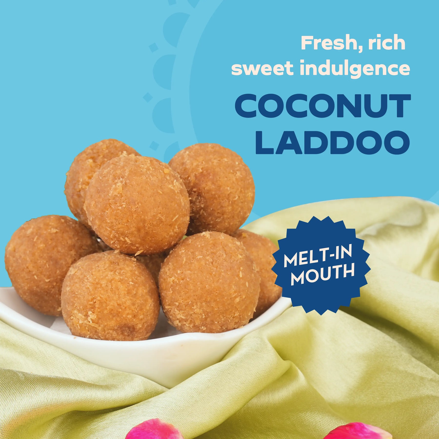 Coconut Laddoo | Jaggery | Pack of 2 x 200g | Laddu | 400 grams | DESi Meetha | Mithai Gifts