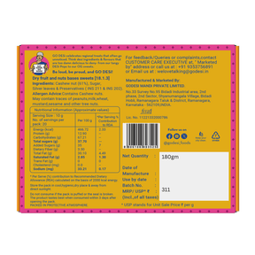 Premium Kaju Katli | 61% Cashews- Desi Meetha | Classic Sweets | Rich Indian Mithai - 180g