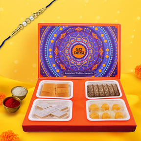 Assorted Meetha Gift Hamper with Rakhi & Roli Chawal Set