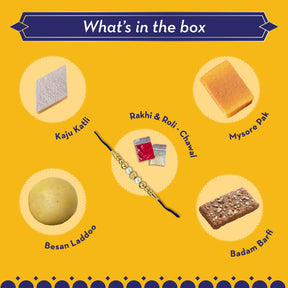 Assorted Meetha Gift Hamper with Rakhi & Roli Chawal Set