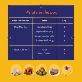 Assorted Meetha Gift Hamper with Rakhi & Roli Chawal Set
