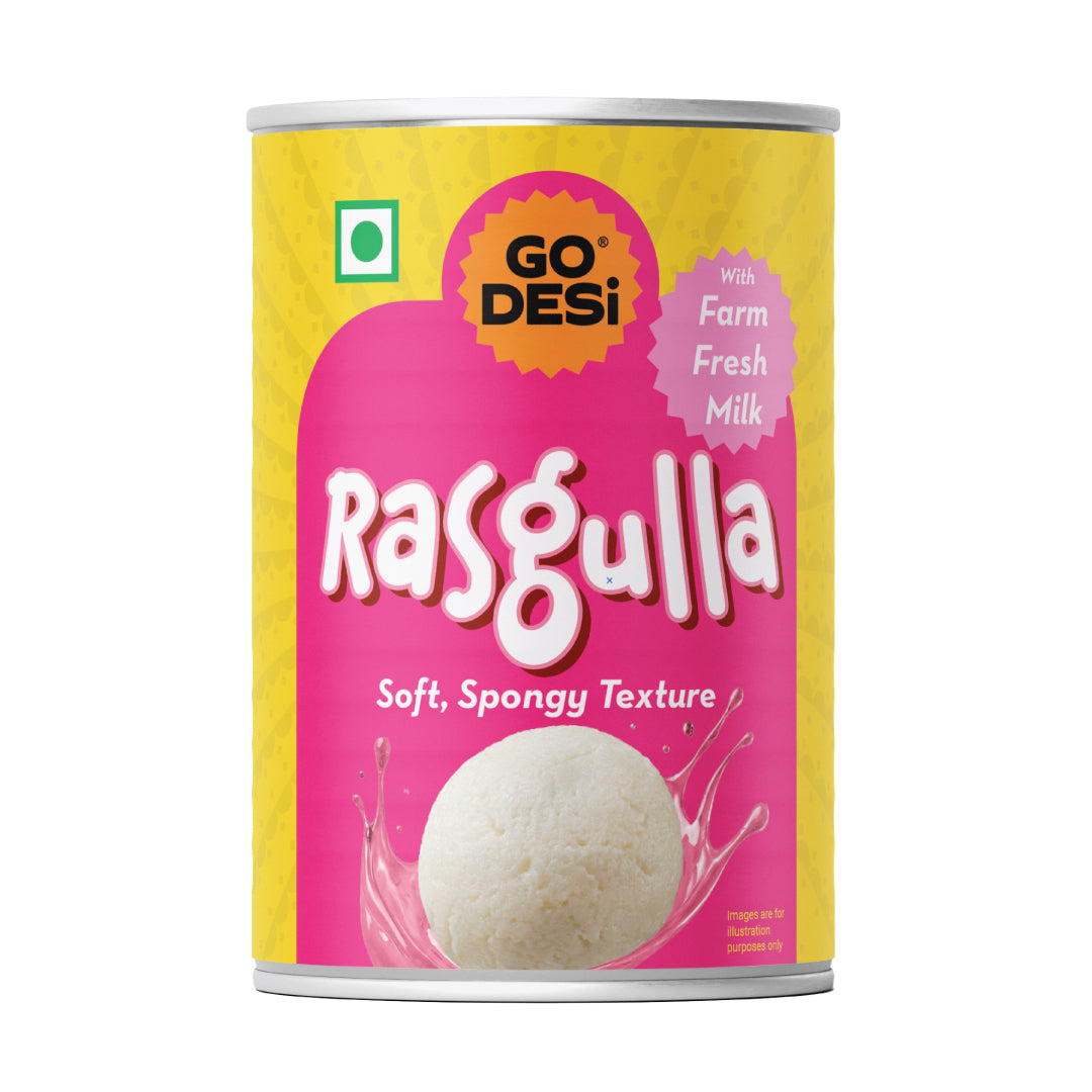 GO DESi - Rasgulla | Made with Farm Fresh Milk | Indian Sweets | Classic sweets | Sweets Gift Pack | 500 grams