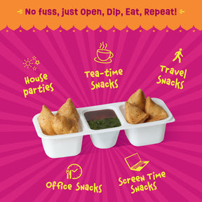 Mini Samosa | No Palm Oil | With 2 Chutneys Inside