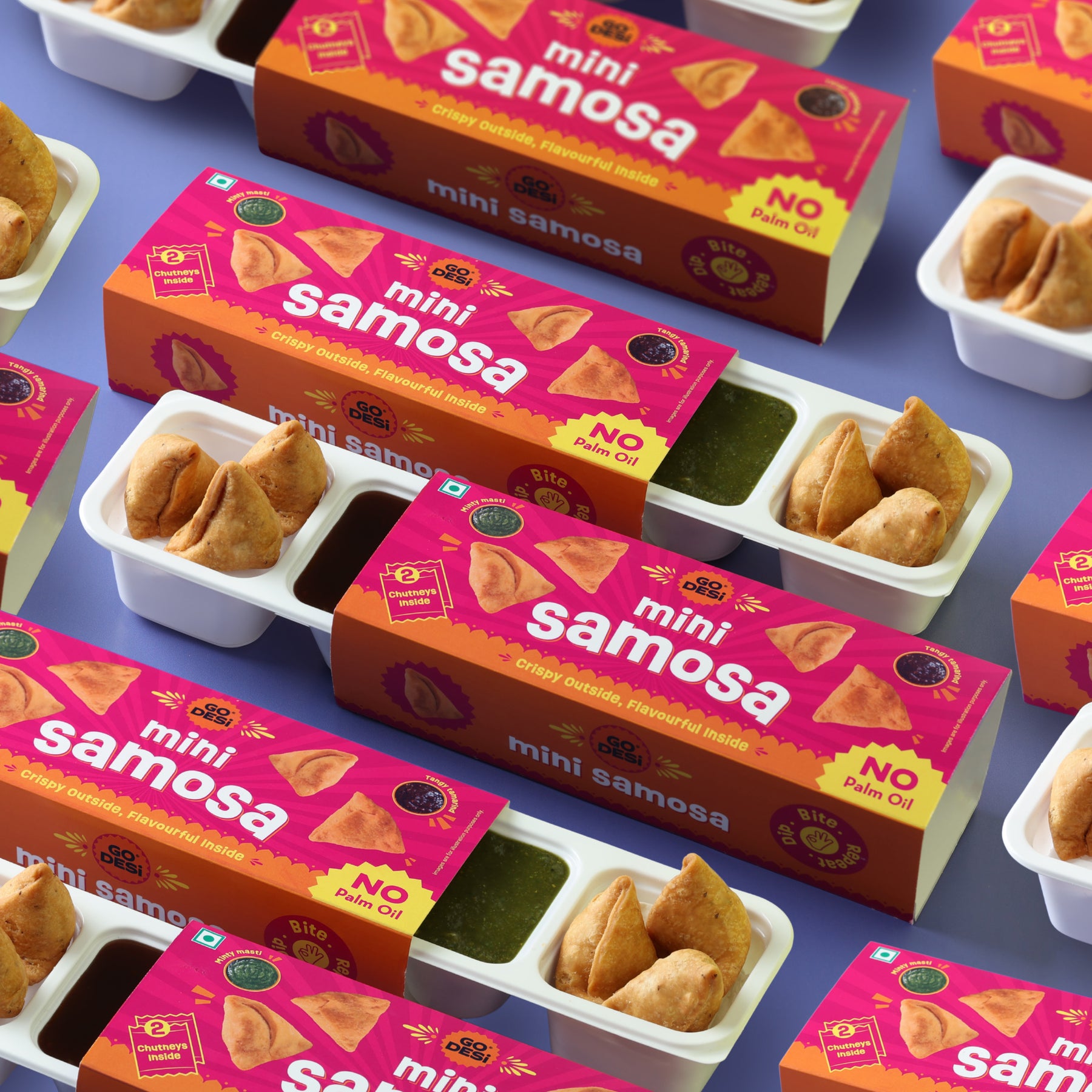 Mini Samosa | No Palm Oil | With 2 Chutneys Inside