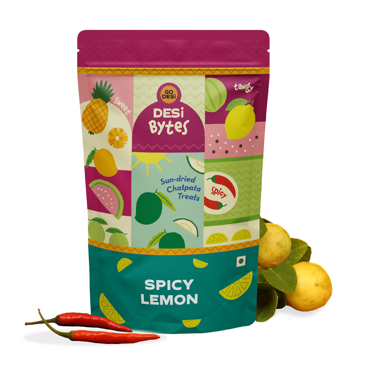 Spicy Lemon Bytes | Sun-dried Lemon Snack | 100% Natural | 200gms