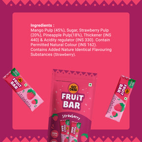 Strawberry Fruit Bar | 83% Fruit Pulp | Pack of 10