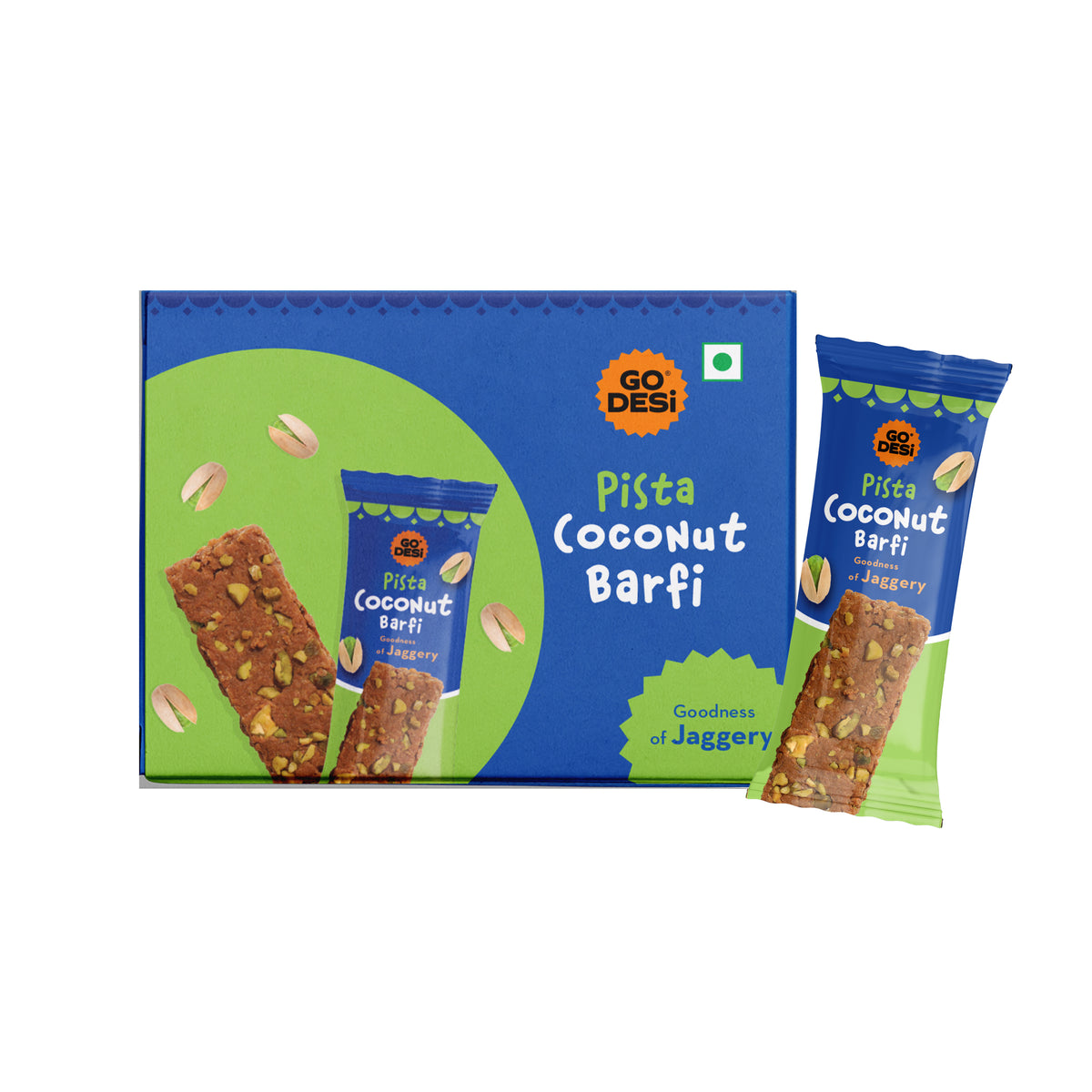 Pista Coconut Burfi | With Goodness of Jaggery