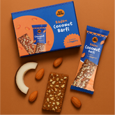 GO DESi - Badam Coconut Barfi | Dry Fruits Sweet | Almond Nuts Bar | Indian Mithai | Sweets Gift Pack | No Added Sugar | Pack of 8 | 12 grams each