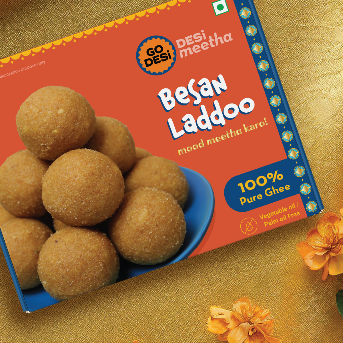 Besan Laddoo - 100% Pure Ghee | Classic Indian Mithai | DESi Sweets - 200g