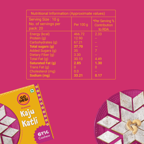 Premium Kaju Katli | Made with 61% Cashews