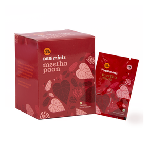 Meetha Paan Mints | 100% natural - Betel leaves, Sweet dates, Saunf & Elaichi | Box of 40 sachets