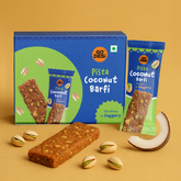 GO DESi - Pista Coconut Barfi | Dry Fruits Sweet | Pistachio Nuts Bar | Indian Mithai | Sweets Gift Pack | No Added Sugar | Pack of 8 | 12 grams each