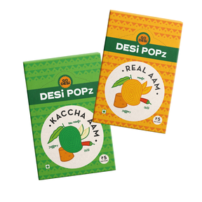 Popz Aam Combo (Real Aam + Kaacha Aam)|  100% Natural - Aam, Spices & Jaggery | Hand-made | 50 PCS -400 gms