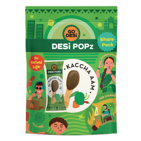 GO DESi Popz - Kaccha Aam Popz | Raw Mango & Jaggery Candy | Raw Mango Toffee | Lollipop | Digestive Candy | Indian Snacks | 8 Pieces